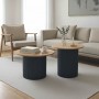 Tραπέζια σαλονιού Dovel pakoworld mdf σετ 2τεμ. sonoma-μαύρο μεταλλο