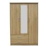 Ντουλάπα ρούχων τρίφυλλη OLYMPUS pakoworld σε sonoma απόχρωση 120x57x183εκ