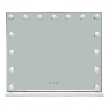 Καθρέπτης Led Hollywood pakoworld μέταλλο λευκό 60x12x52.3εκ