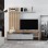 Σύνθετο σαλονιού Neo pakoworld σε oak-γκρι απόχρωση 190x40x200εκ