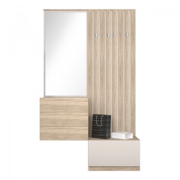 Έπιπλο εισόδου Halesy pakoworld sonoma-cappuccino 67x35.5x179.3εκ