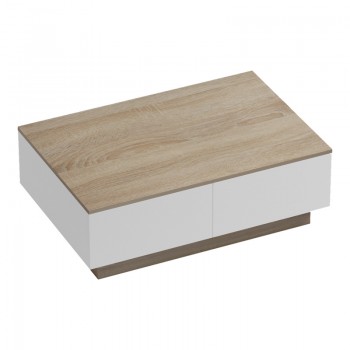 Τραπέζι σαλονιού Winey pakoworld σε sonoma-λευκή απόχρωση 90x60x31.5εκ