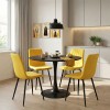 Τραπεζαρία Balou-Noor pakoworld σετ 5τεμ MDF μαύρο-κίτρινο Φ120x73εκ