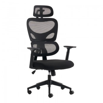 Καρέκλα γραφείου διευθυντή Cadrey pakoworld mesh μαύρο 67x64x120-128εκ