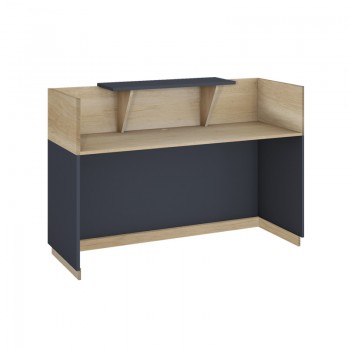 Γραφείο reception Lotus pakoworld σε χρώμα φυσικό - ανθρακί 140x70x110εκ