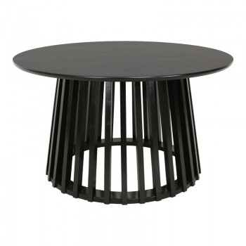 Τραπέζι σαλονιού Domonic pakoworld mdf σε μαύρη απόχρωση Φ80x45εκ