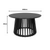 Τραπέζι σαλονιού Domonic pakoworld mdf σε μαύρη απόχρωση Φ80x45εκ