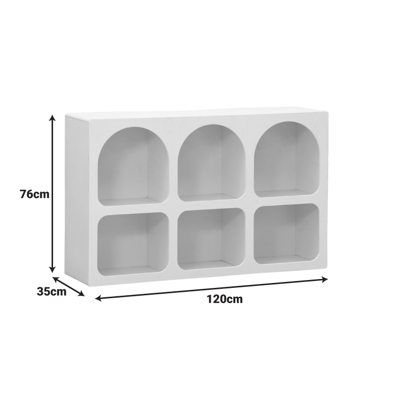 Μπουφές Emersi pakoworld με ράφια mdf σε λευκή απόχρωση 120x35x76εκ