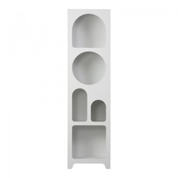 Βιβλιοθήκη Emersi pakoworld mdf σε λευκή απόχρωση 48x35x180εκ