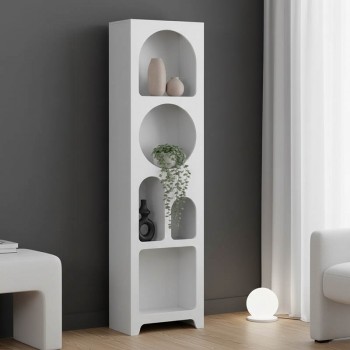 Βιβλιοθήκη Emersi pakoworld mdf σε λευκή απόχρωση 48x35x180εκ