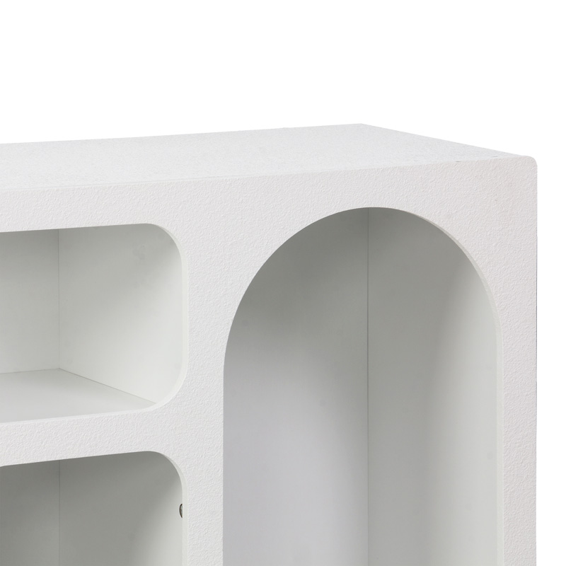 Μπουφές Emersi pakoworld με ράφια mdf σε λευκή απόχρωση 164x34x76εκ