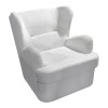Πολυθρόνα Regalo pakoworld βελούδο σε λευκή απόχρωση 75x88x85εκ