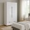 Ντουλάπα δίφυλλη Afina pakoworld mdf σε λευκή glossy απόχρωση 100x57x213εκ