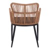 Πολυθρόνα Naoki pakoworld pe rattan -metal σε φυσική απόχρωση με μαύρα πόδια/μαξιλάρι 59x62.5x82εκ