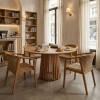 Τραπεζαρία Granny-Kenda I pakoworld σετ 5τεμ σε φυσική-μπεζ απόχρωση Φ120x75εκ
