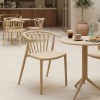 Πολυθρόνα Zelma pakoworld pp σε ανοιχτή απόχρωση cappuccino 55x53x73εκ