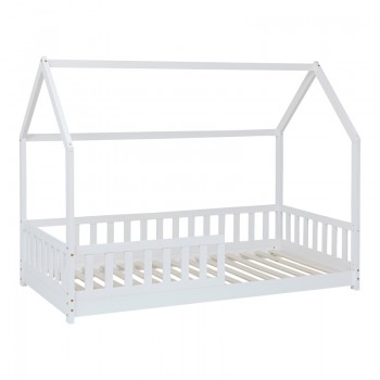 Παιδικό κρεβάτι Sleeper pakoworld τ. Montessori ξύλο πεύκου σε λευκή απόχρωση 90x190εκ