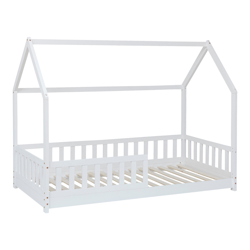 Παιδικό κρεβάτι Sleeper pakoworld τ. Montessori ξύλο πεύκου σε λευκή απόχρωση 90x190εκ