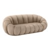 Καναπές Embrace pakoworld βελούδο σε γκρι μπεζ απόχρωση 180x105x65εκ