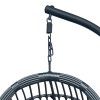 Κούνια φωλιά με βάση Cungo pakoworld μέταλλο ανθρακί pe rattan σε γκρι απόχρωση 125x105x195εκ