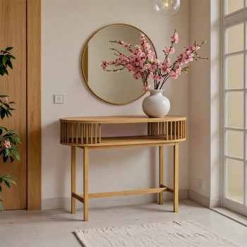 Κονσόλα Nodial pakoworld MDF/Bamboo σε φυσική απόχρωση 120x39x85εκ