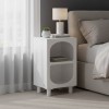 Κομοδίνο Emersi pakoworld MDF σε λευκή απόχρωση 40x32x70εκ