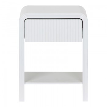 Κομοδίνο Zeplen pakoworld MDF σε λευκή απόχρωση 40x30x53εκ