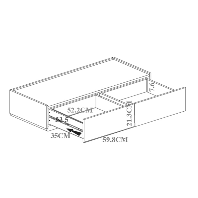 Συρταριέρα Sonlen pakoworld mdf σε oak απόχρωση 120x40x72εκ