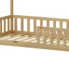 Παιδικό κρεβάτι Callan τ. Montessori με κιγκλίδωμα pakoworld ξύλο πεύκου σε φυσική απόχρωση 90x190εκ