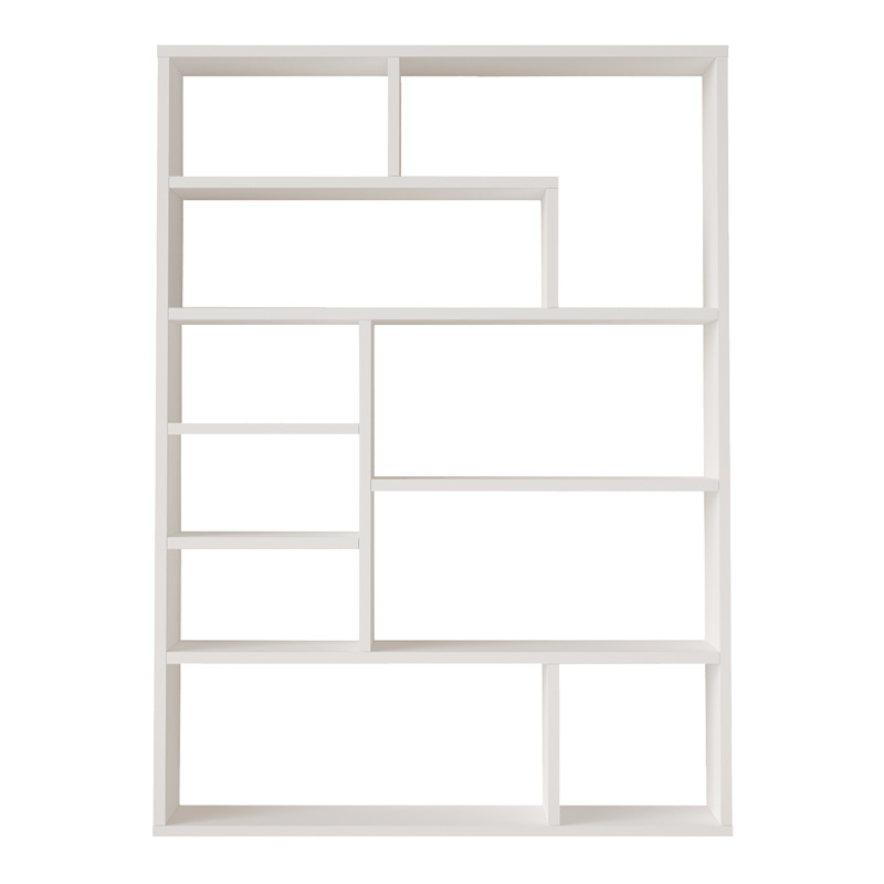 Βιβλιοθήκη Decora pakoworld σε λευκη απόχρωση 90x22x123.6εκ