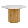 Τραπέζι Sikulu pakoworld mdf oak - λευκή όψη τραβερτίνας Φ125x77εκ