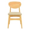 Καρέκλα Cardith pakoworld rubberwood-plywood σε φυσική απόχρωση-pu μπεζ 48x51x78εκ