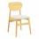 Καρέκλα Cardith pakoworld rubberwood-plywood σε φυσική απόχρωση-ύφασμα γκρι-μπεζ 48x51x78εκ