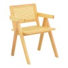 Πολυθρόνα Winslow pakoworld rubberwood-rattan σε φυσική απόχρωση 51x54x80εκ