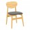 Καρέκλα Cardith pakoworld rubberwood-plywood σε φυσική απόχρωση-pu μαύρο 48x51x78εκ