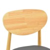 Καρέκλα Cardith pakoworld rubberwood-plywood σε φυσική απόχρωση-pu μαύρο 48x51x78εκ