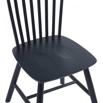 Καρέκλα Bristol pakoworld rubberwood σε μαύρη απόχρωση 45x51x86εκ