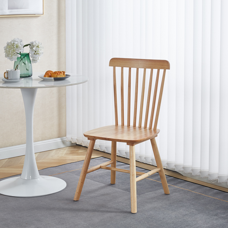 Καρέκλα Bristol pakoworld rubberwood σε φυσική απόχρωση 45x51x86εκ