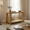 Κονσόλα Decoza pakoworld teak ξύλο σε φυσική απόχρωση 140x40x80εκ