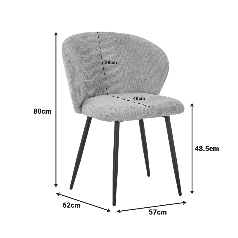 Καρέκλα Karg pakoworld camel ύφασμα-πόδι μαύρο μέταλλο 57x62x80εκ