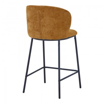 Σκαμπό μπαρ Karg pakoworld camel ύφασμα-πόδι μαύρο μέταλλο 49x46x93εκ