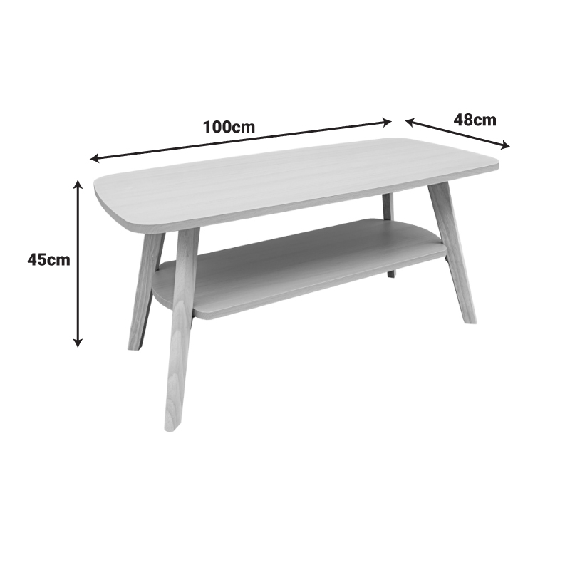 Τραπέζι σαλονιού Komela I mdf σε φυσική απόχρωση 100x48x45cm