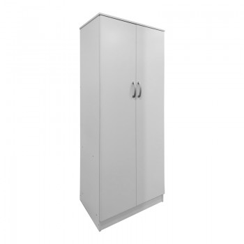 Ντουλάπα δίφυλλη Athos pakoworld σε λευκή απόχρωση 80x42x180εκ