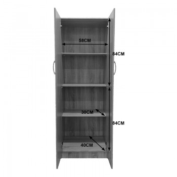 Ντουλάπα δίφυλλη Athos pakoworld σε sonoma απόχρωση 60x42x180εκ