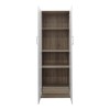 Ντουλάπα δίφυλλη Athos pakoworld σε sonoma-λευκή απόχρωση 60x42x180εκ