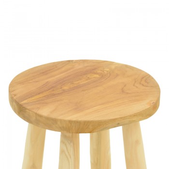 Σκαμπό μπαρ Nusiwo pakoworld teak ξύλο σε φυσική απόχρωση Φ35x70εκ