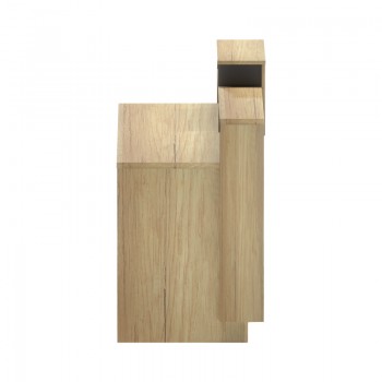 Γραφείο reception Lotus pakoworld σε φυσική-ανθρακί απόχρωση 160x60x105εκ