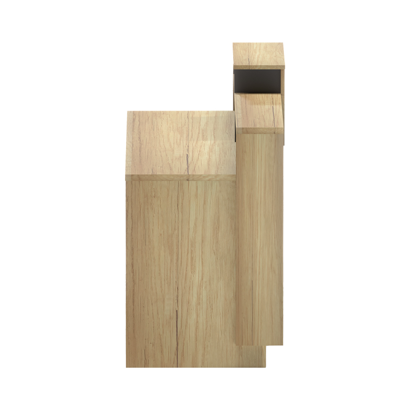 Γραφείο reception Lotus pakoworld σε φυσική-ανθρακί απόχρωση 160x60x105εκ