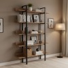 Βιβλιοθήκη Boderta pakoworld σε sonoma-μαύρη απόχρωση 120x30x190εκ