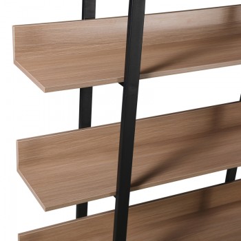 Βιβλιοθήκη Boderta pakoworld σε sonoma-μαύρη απόχρωση 120x30x190εκ